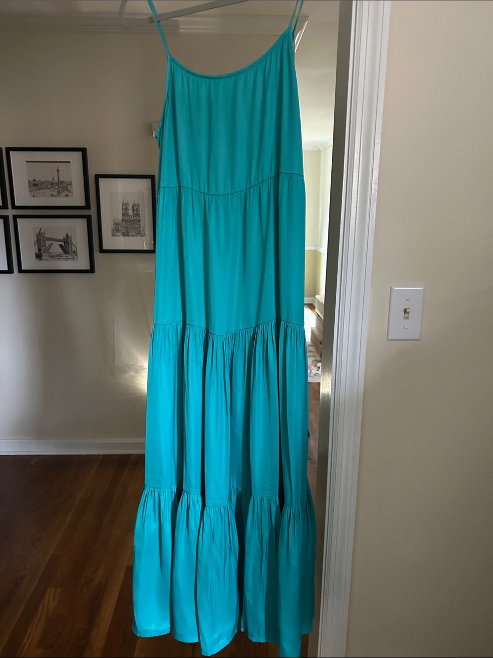 Joie Teal Spaghetti Strap Maxi Dress
